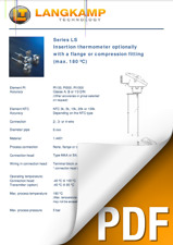 Series LS - Insertion Resistance Thermometers with optionally a flange or compression fitting