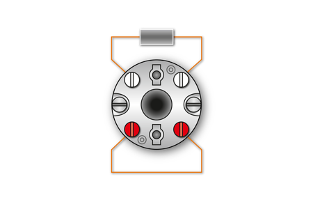 Fig. 4: 1xPt100-2 leider met doorverbinding - Markering: wit/rood