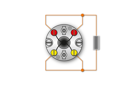 Fig. 3: 1xPt100/4-Conductor circuit - Marking: red/yellow