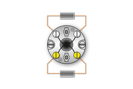 Fig. 5: 2xPt100/2-Conductor circuit - Marking: white/yellow